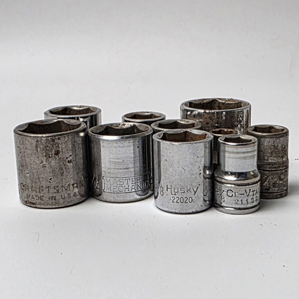 Used Various 3/8" Shallow 6 Point Sockets  **READ DESCRIPTION **  #0682